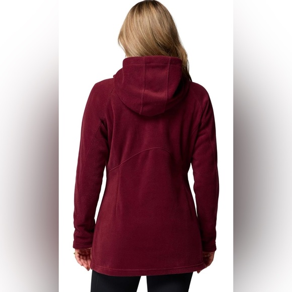 Columbia Women's Burgundy Zip Up Hooded Fleece Jacket NWT - Picture 2 of 6